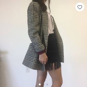 Vintage Houndstooth Double Breasted Wool Blazer